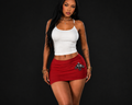 TRAPLOVE Women's Black Sexy Casual Mini Bodycon Skirt (With Leggings Included)
